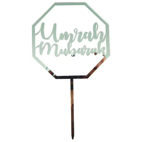 Torten Topper Umrah Mubarak Gold / Silber (5 Stk.)