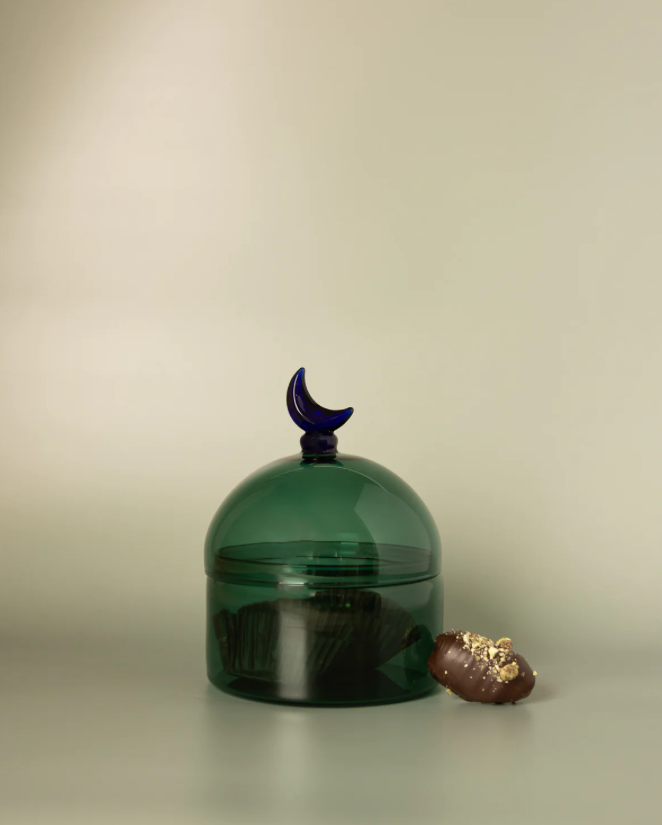 Mondkuppel Gefäss " Teal Luna"
