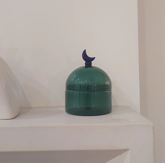 Mondkuppel Gefäss " Teal Luna"