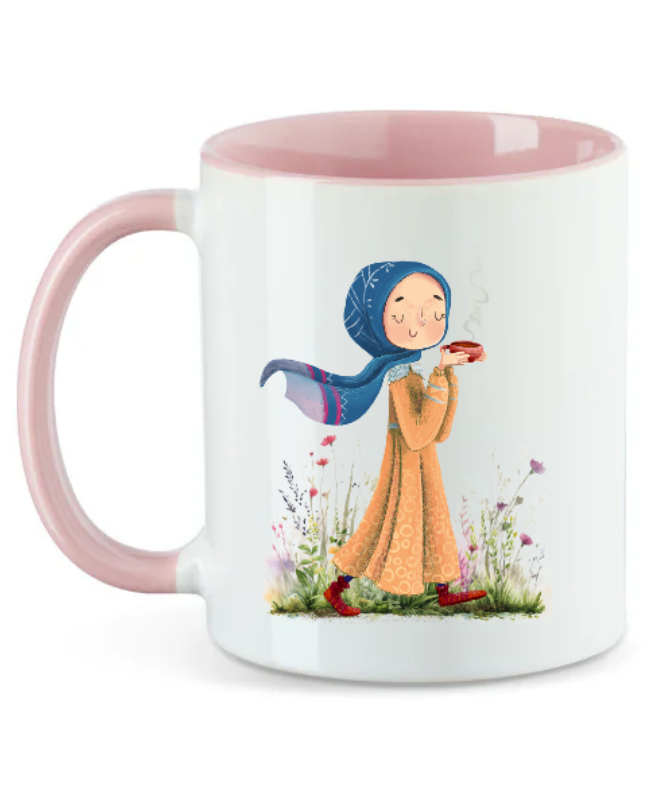 Mädchen mit Tasse Rosa