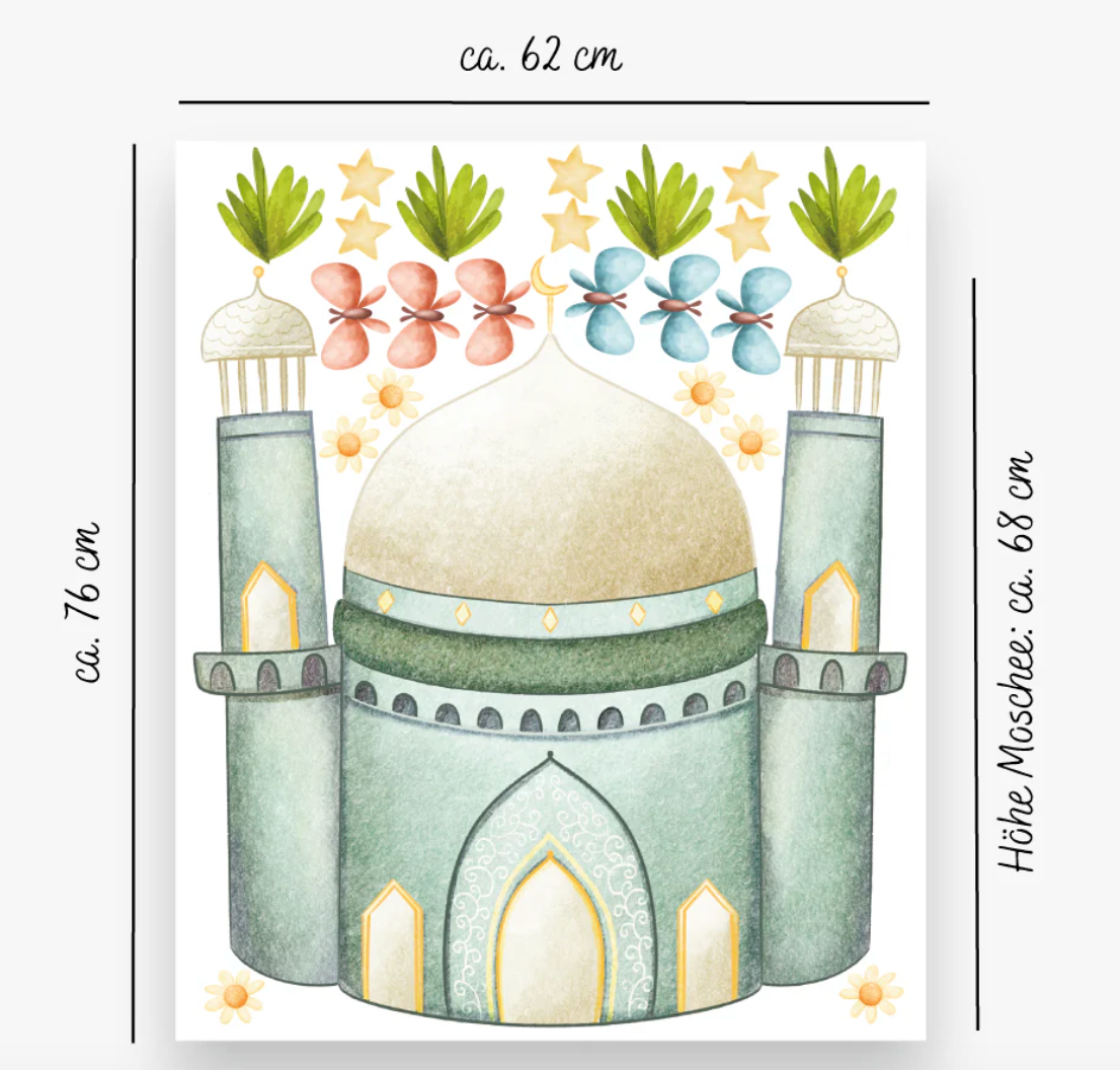 Wandsticker Moschee-Grün