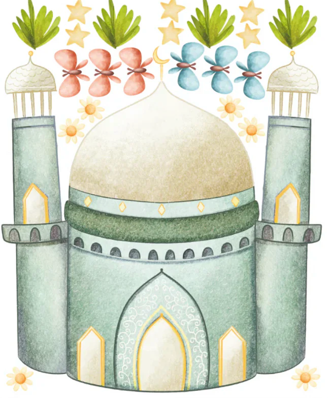 Wandsticker Moschee-Grün