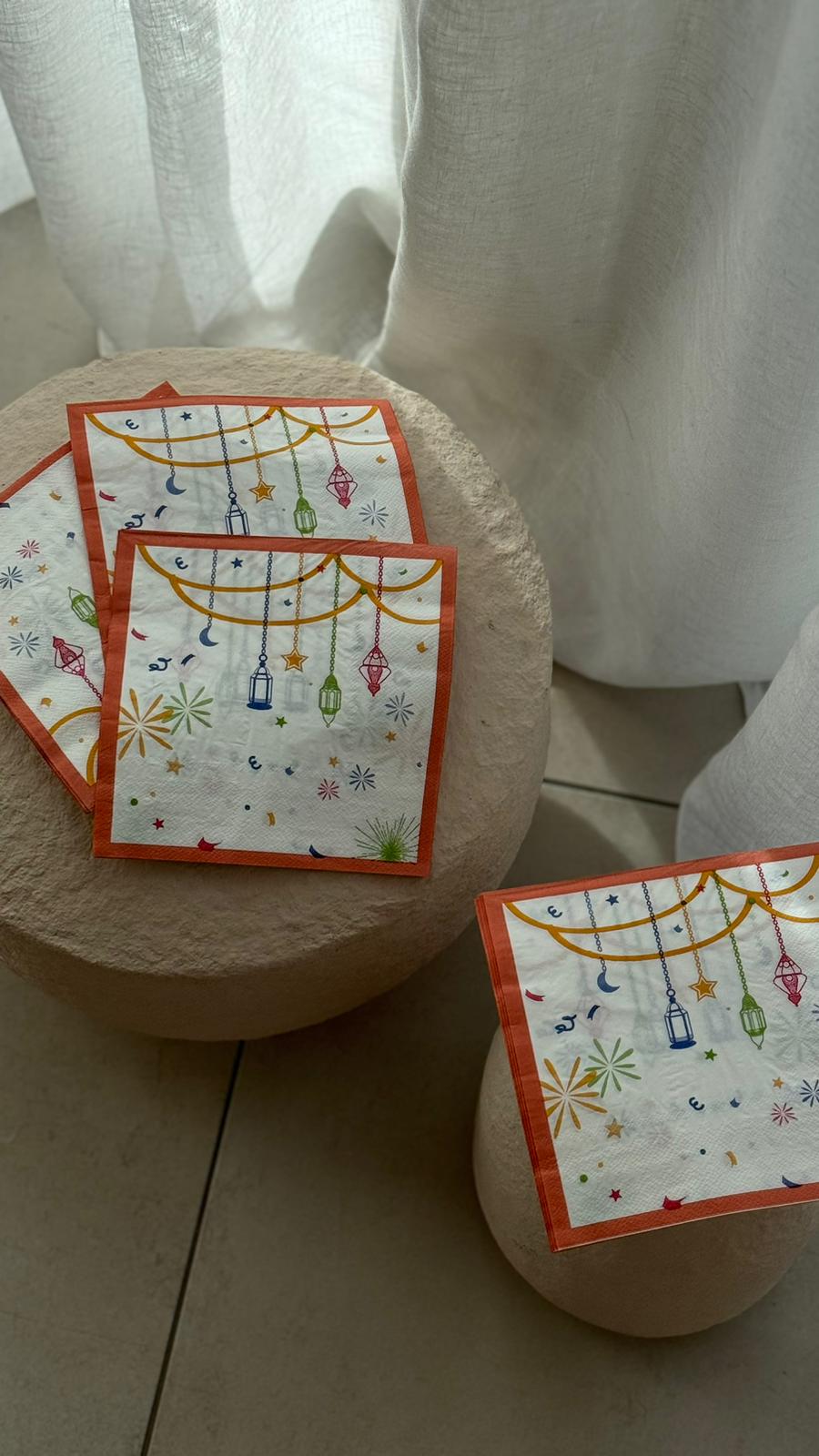 Laterne Serviette + 10 Teller SET
