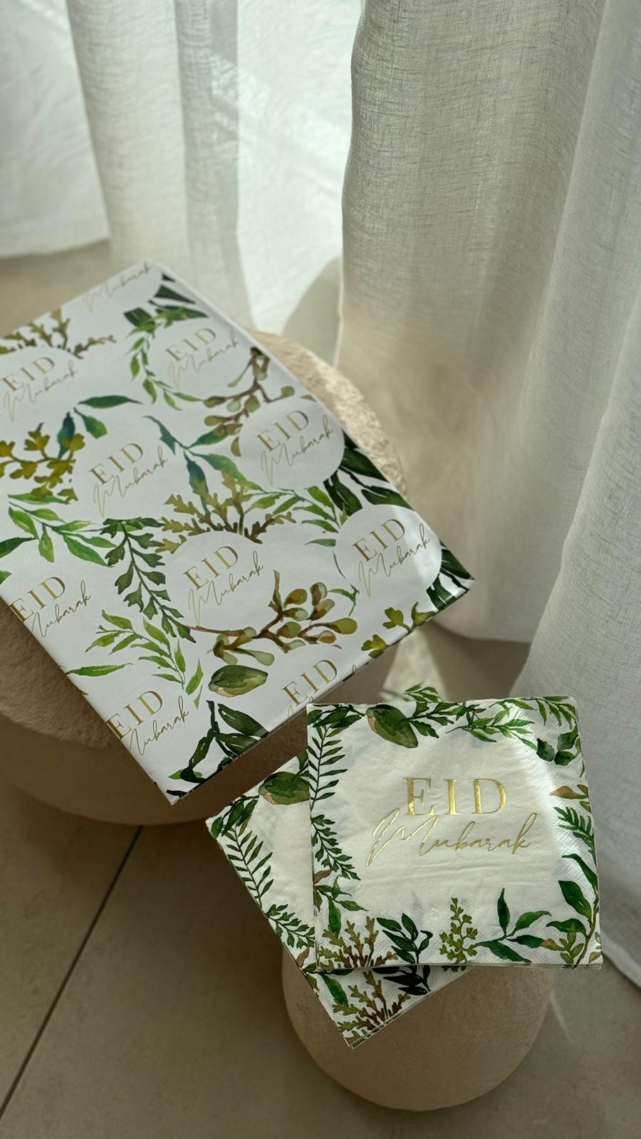 Eid Mubarak Geschenkpapier Blätter