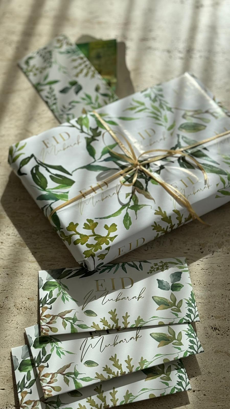 Eid Mubarak Geschenkpapier Blätter