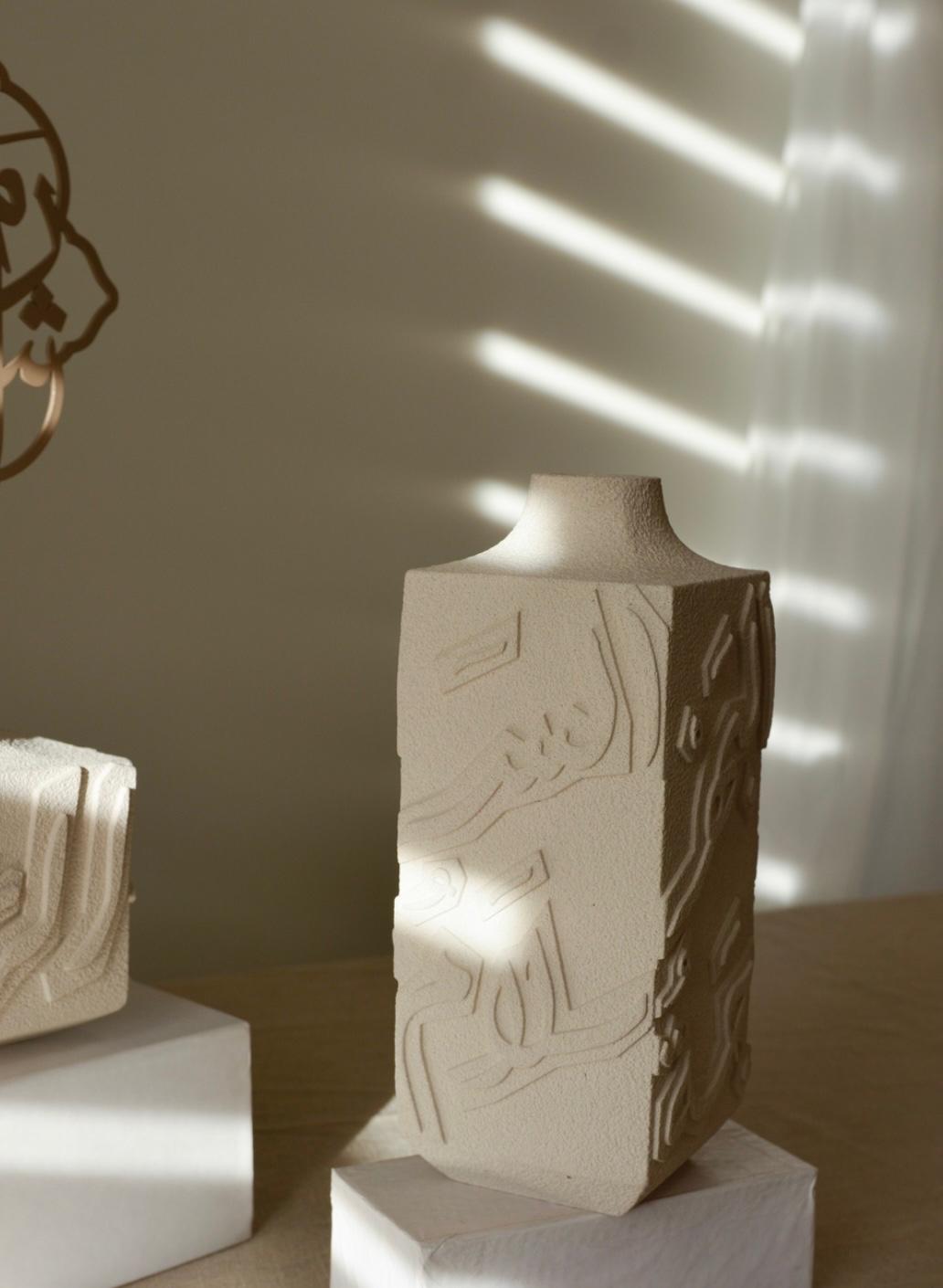 Handgefertigte Calligraphy Vase