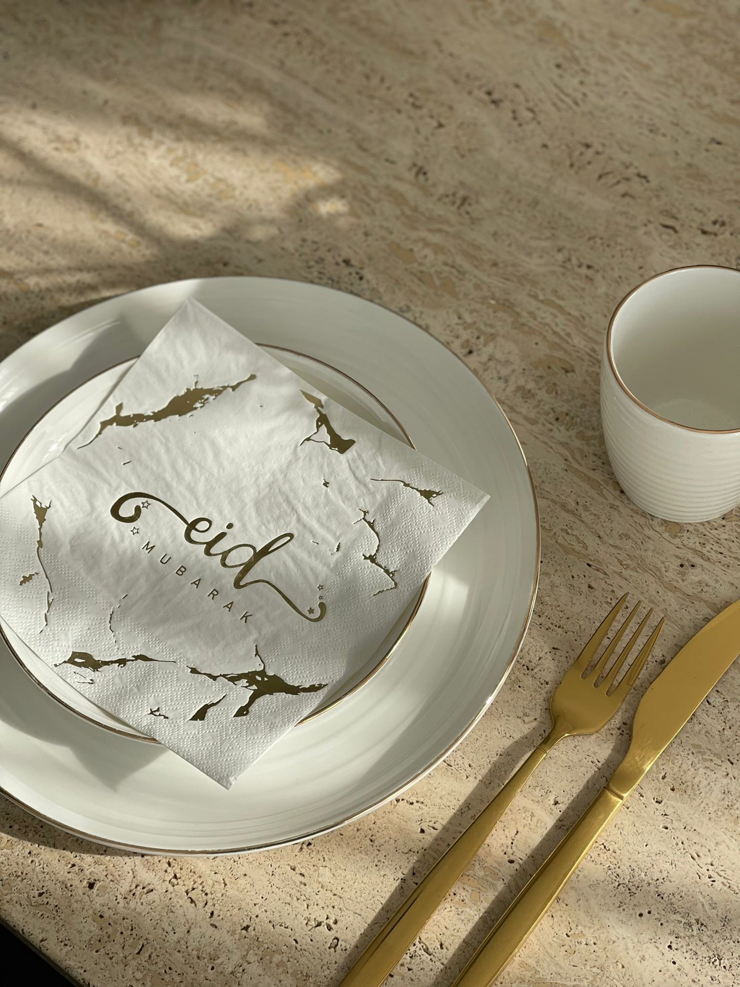Servietten Eid Mubarak Marmor