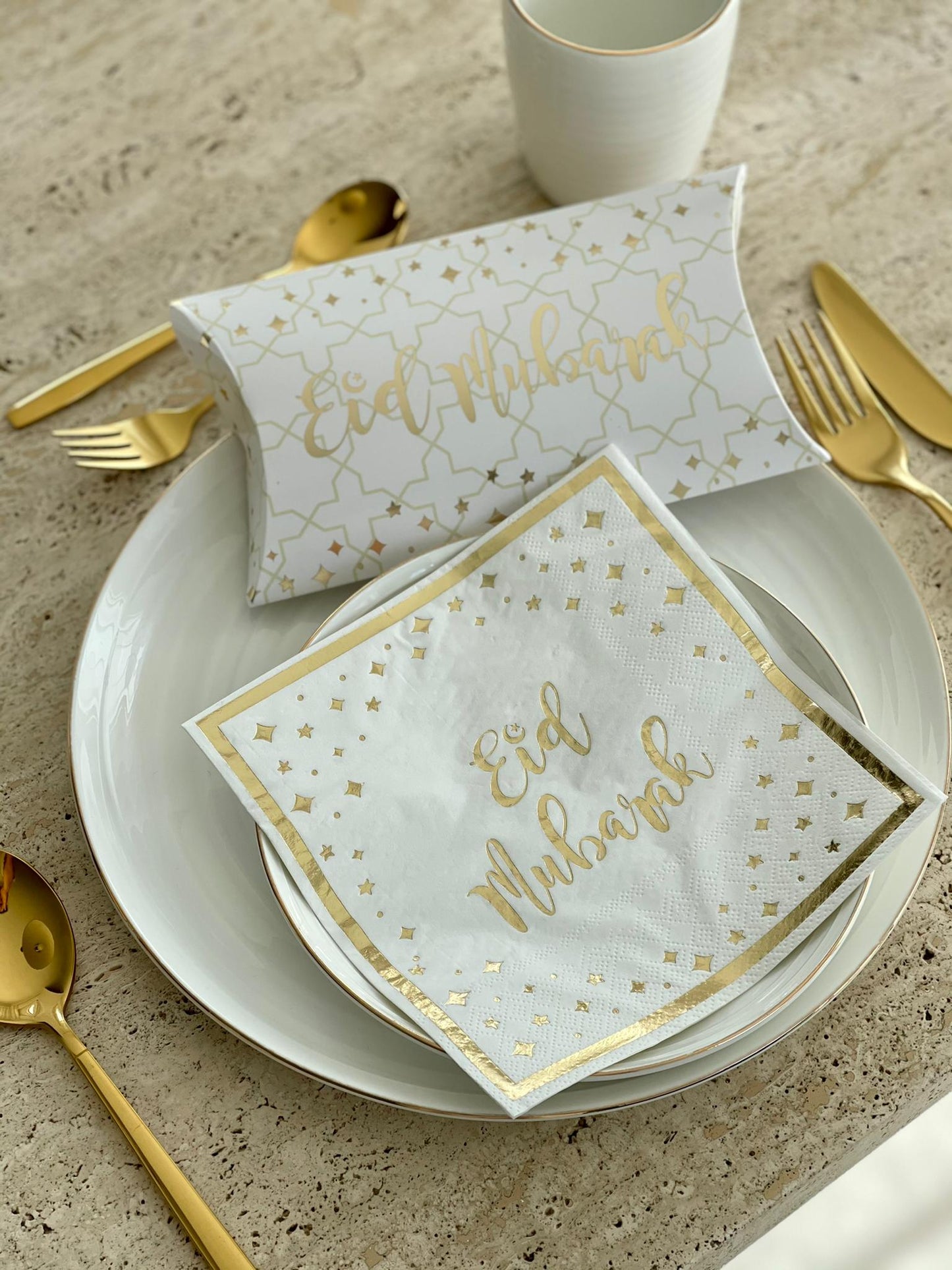 Servietten Eid Mubarak Gold