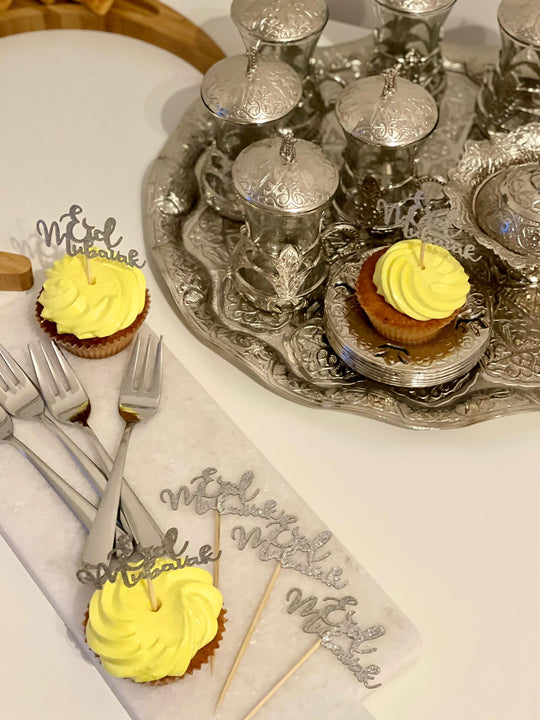 Ausverkauf - Cupcake Popper Eid Gold / Silber