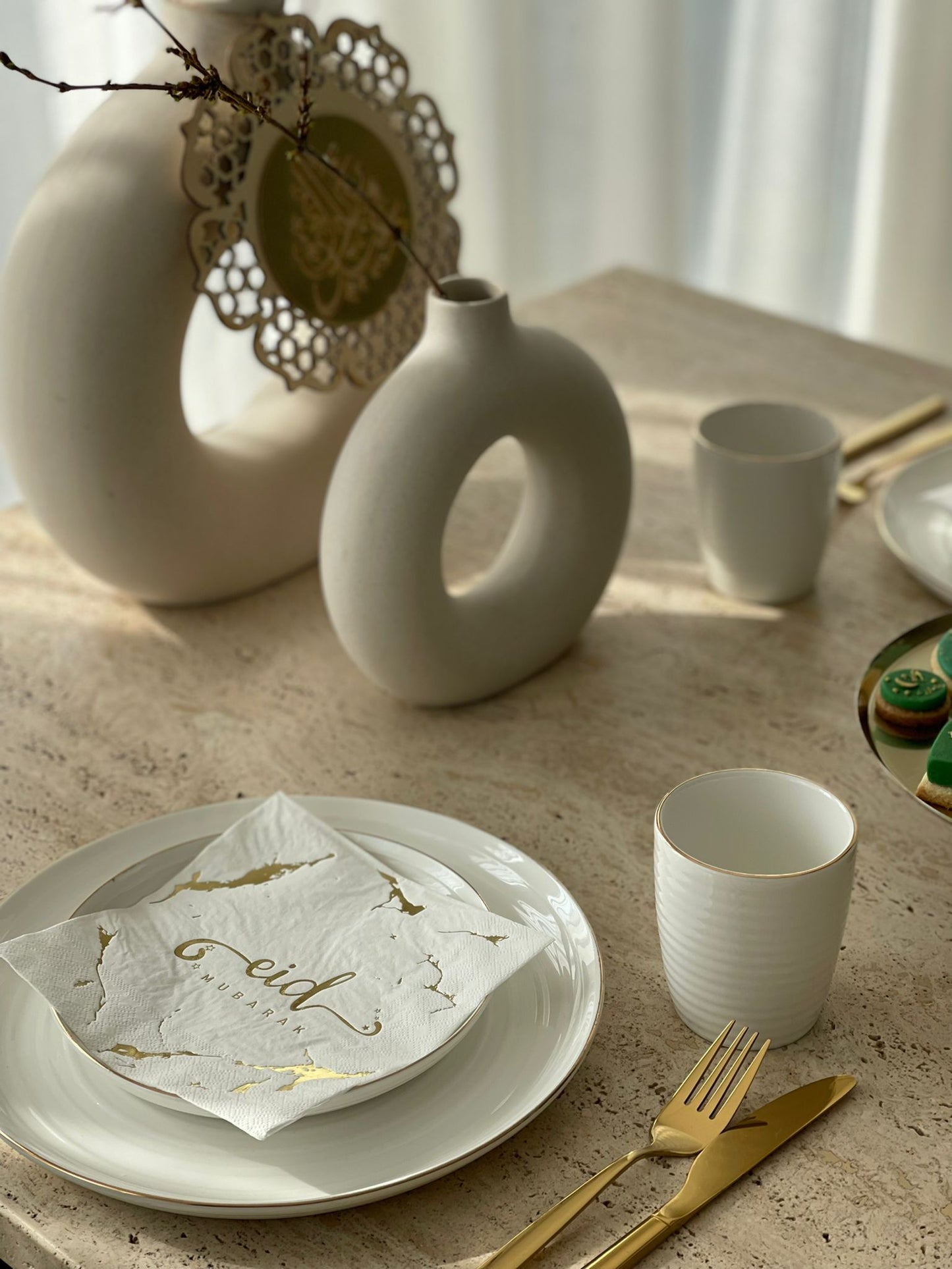 Servietten Eid Mubarak Marmor