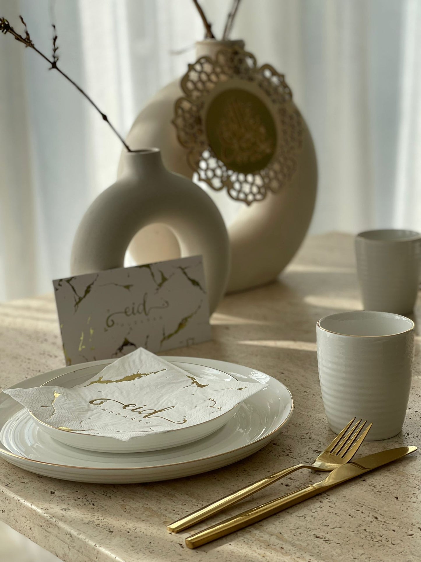 Servietten Eid Mubarak Marmor