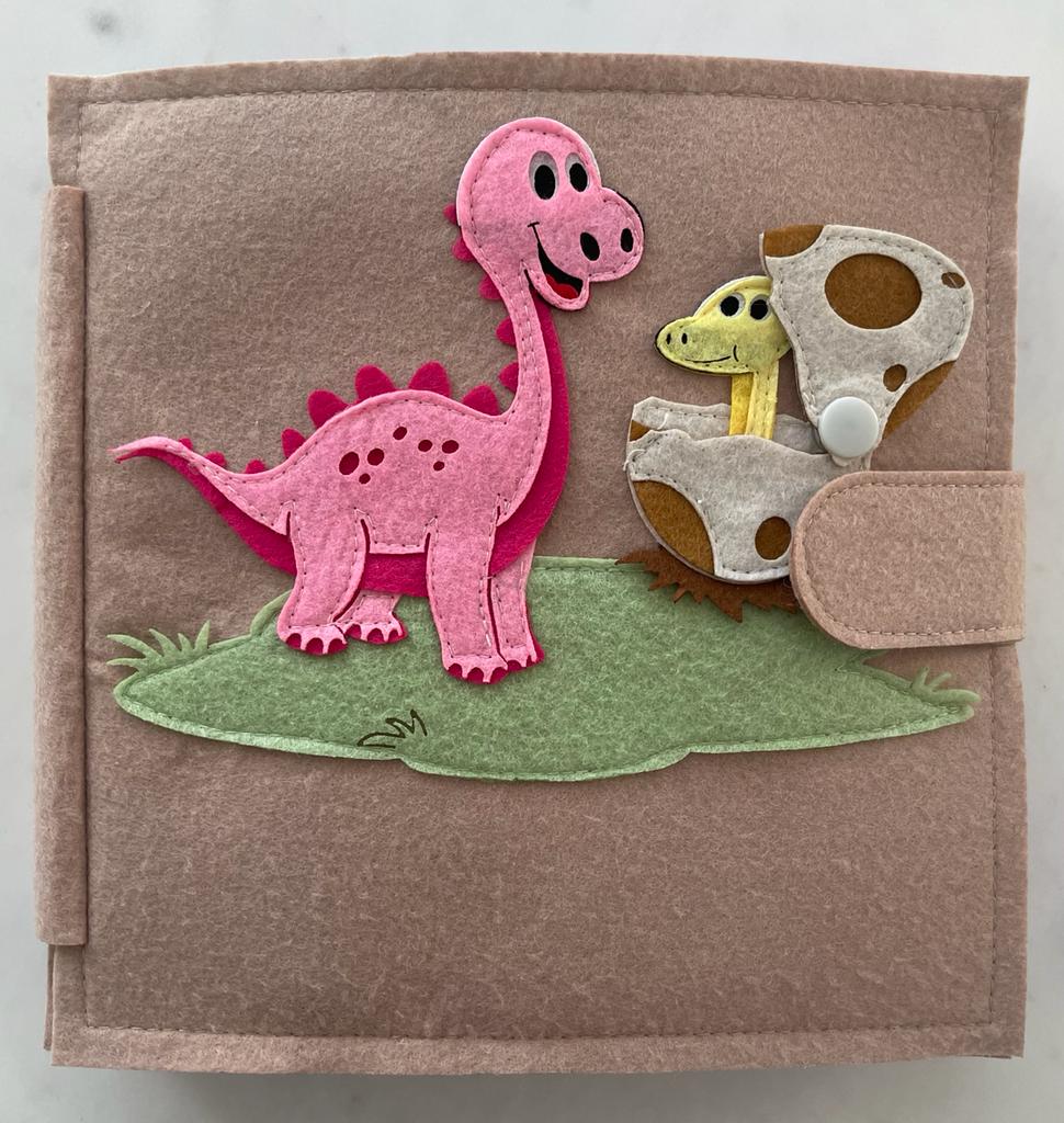 Quietbuch "Dino" pink inkl. Wunschname