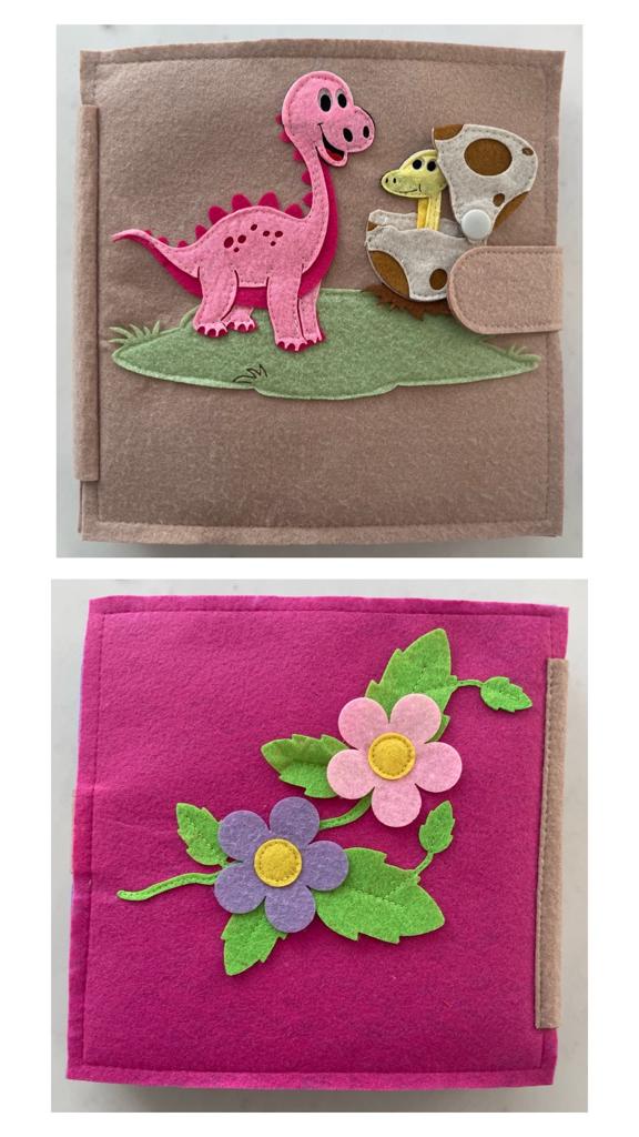 Quietbuch "Dino" pink inkl. Wunschname
