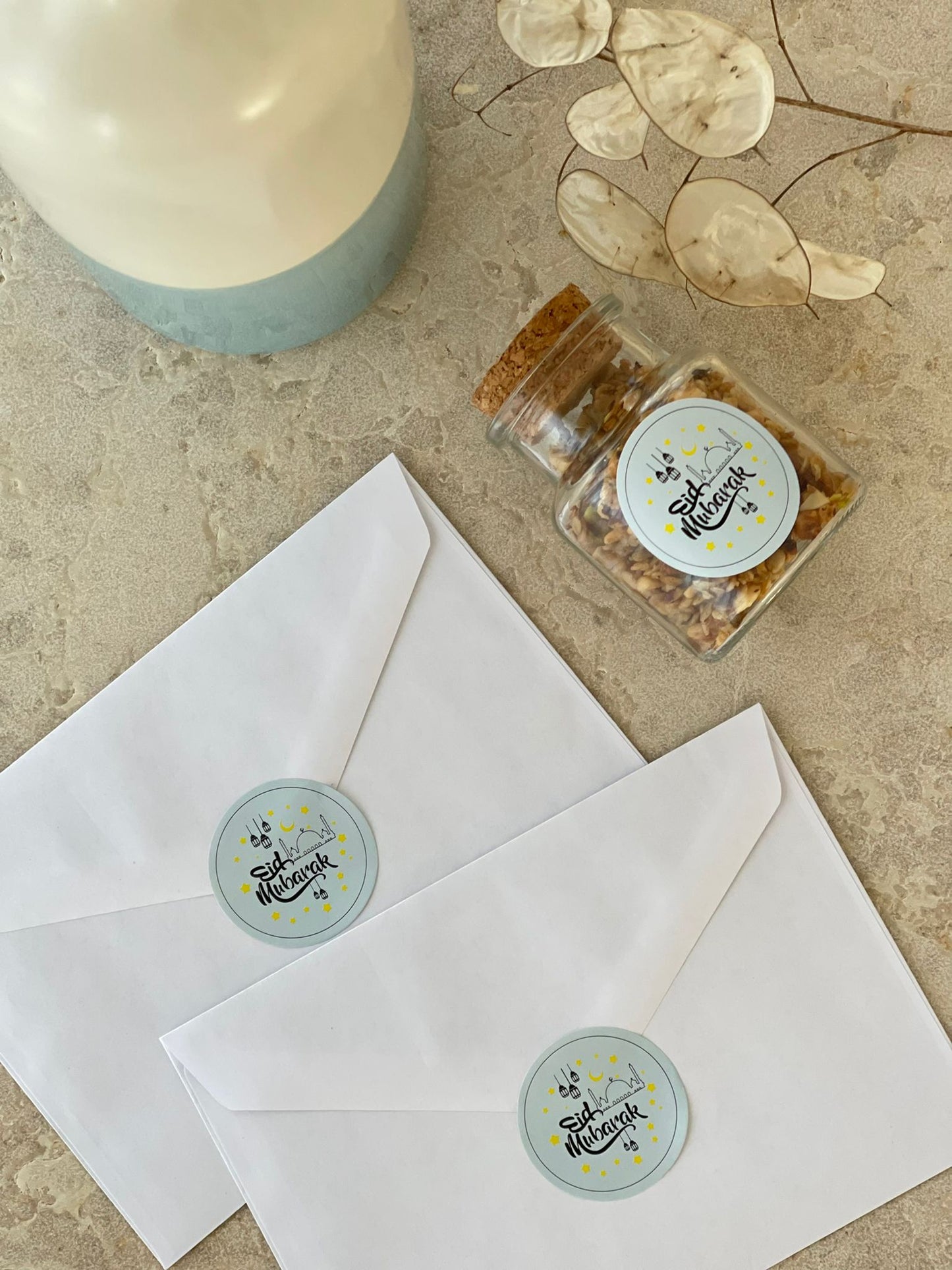 20 Eid Mubarak Sticker "Blau"