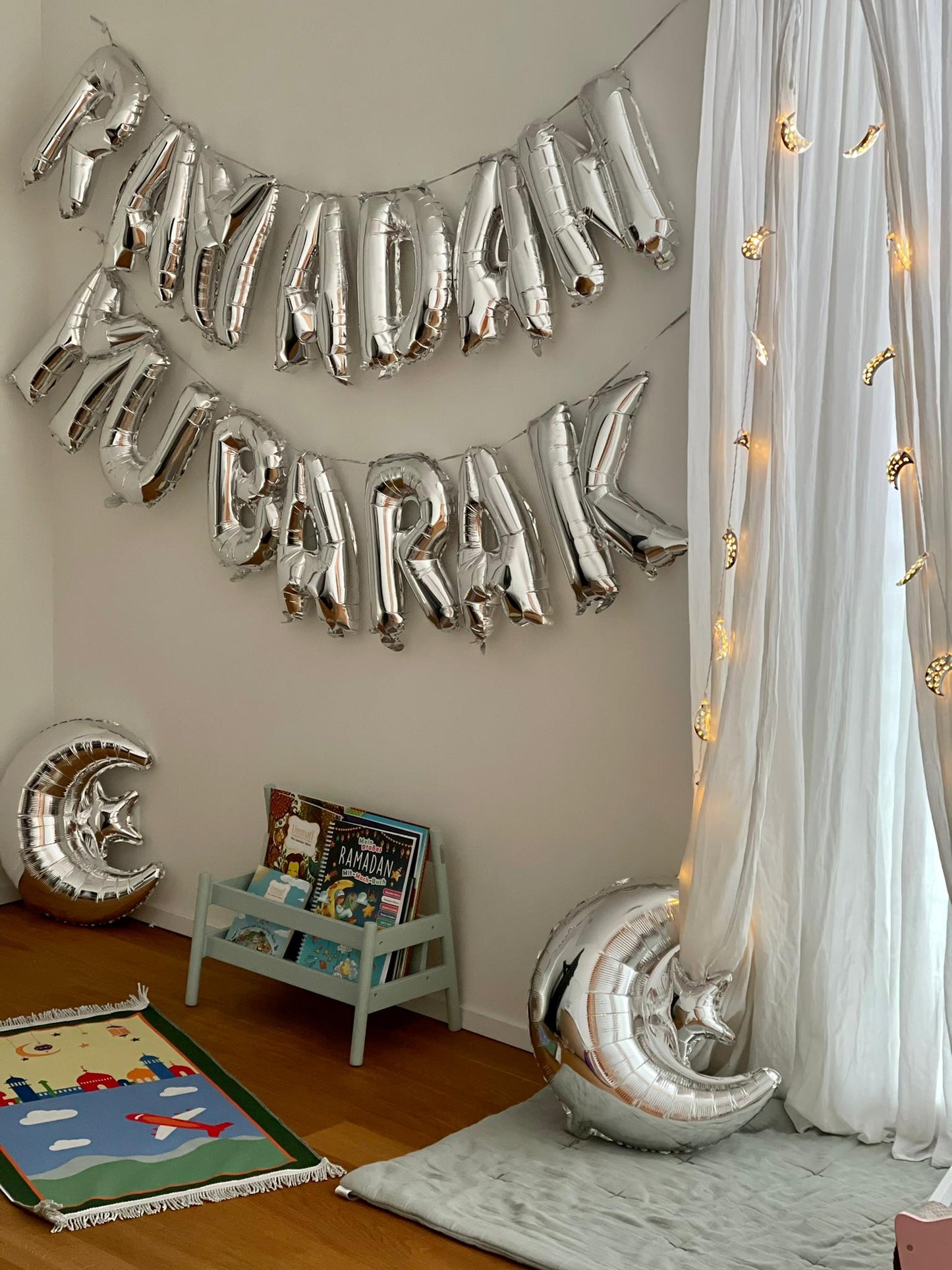 Ramadan Ballon Banner-Set Silber & Gold