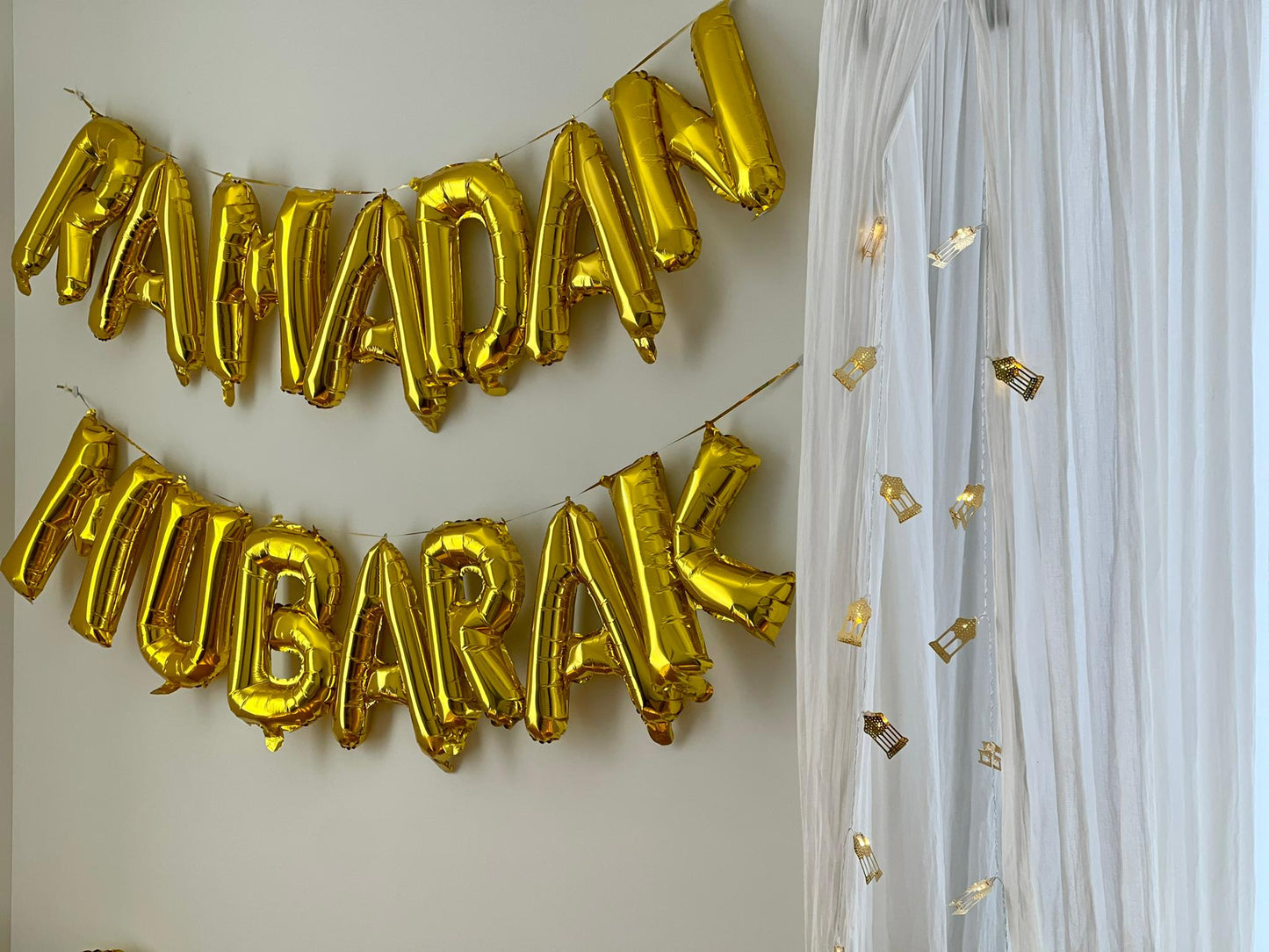 Ramadan Ballon Banner-Set Silber & Gold