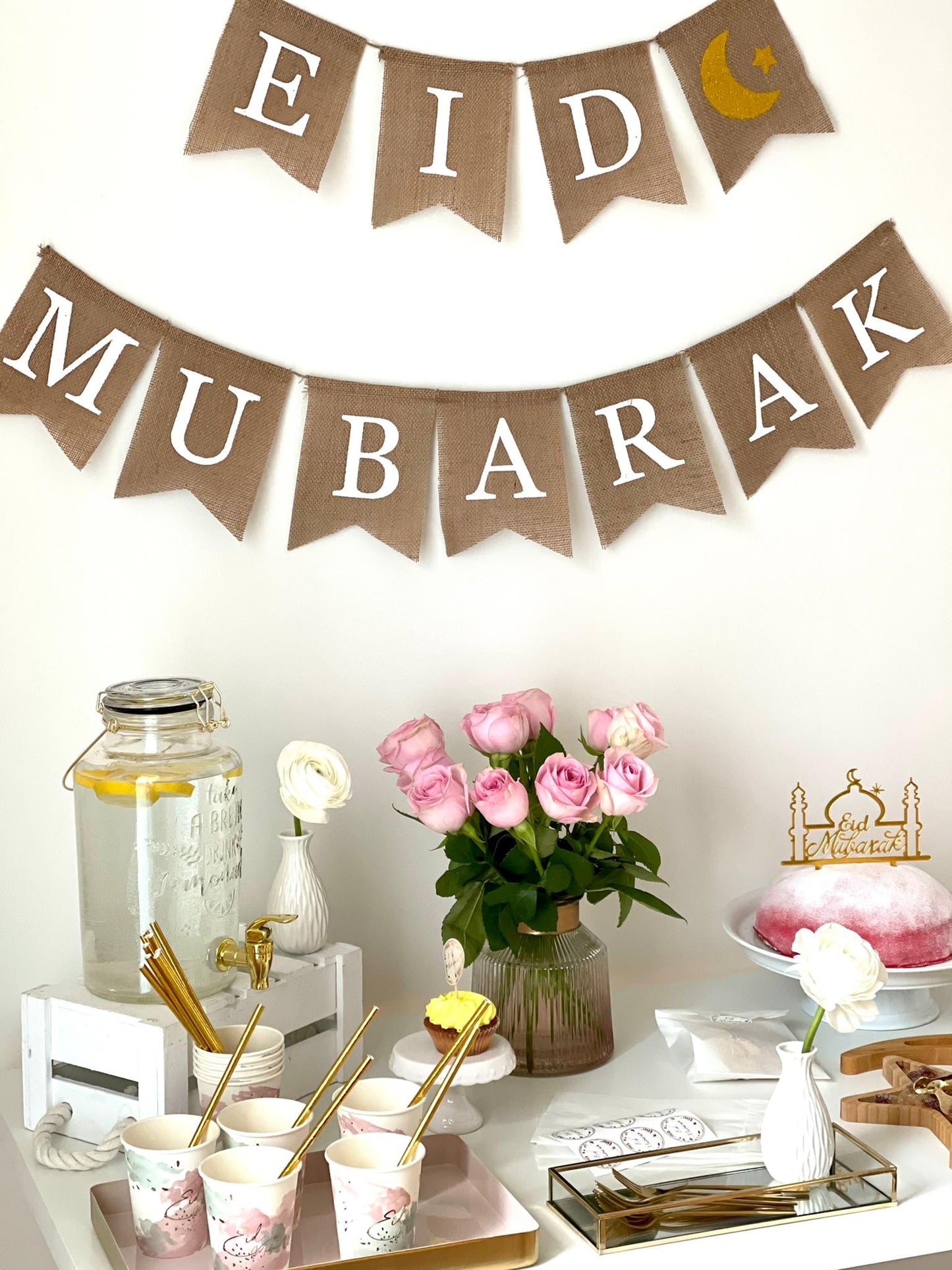 Leinen Girlande Eid-Mubarak