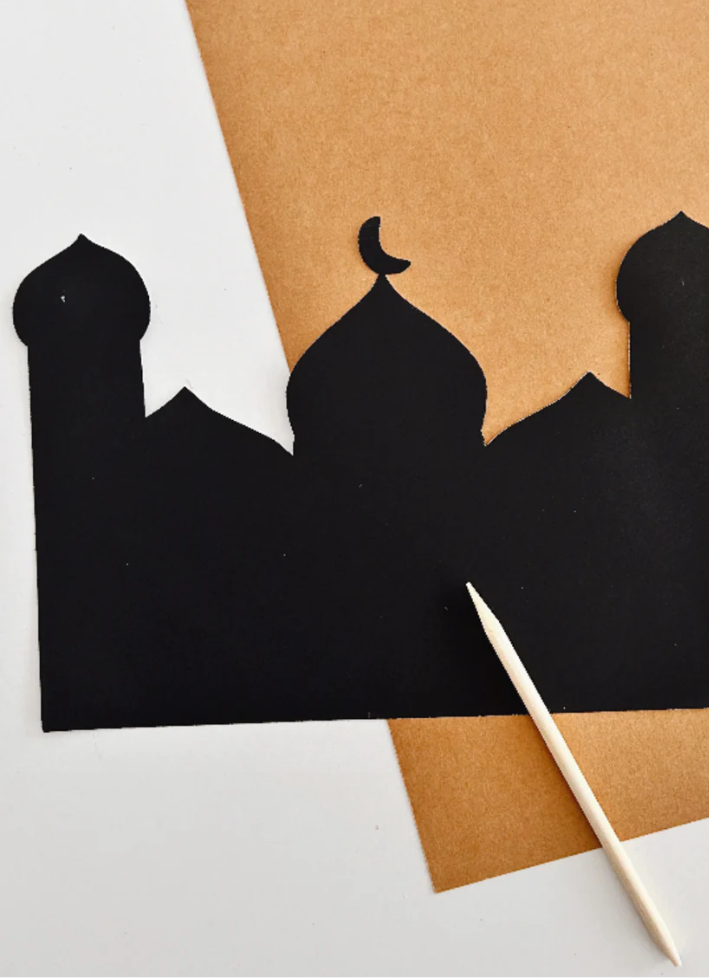 „Kratzbild & Moschee“ Bastelset mit Schablonen