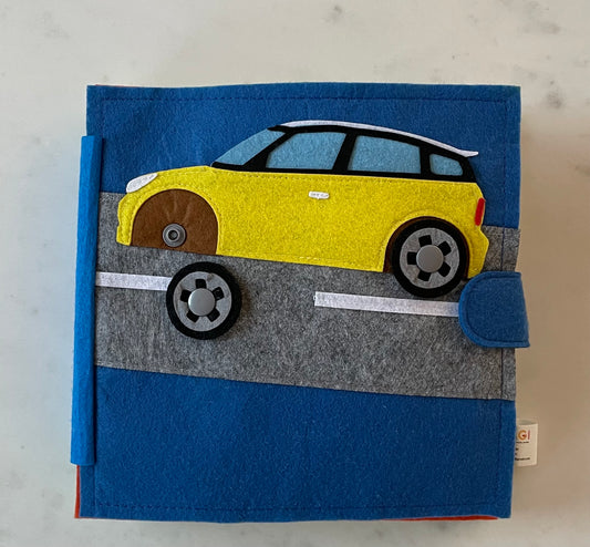 Quietbuch "gelbes Auto" inkl. Wunschname