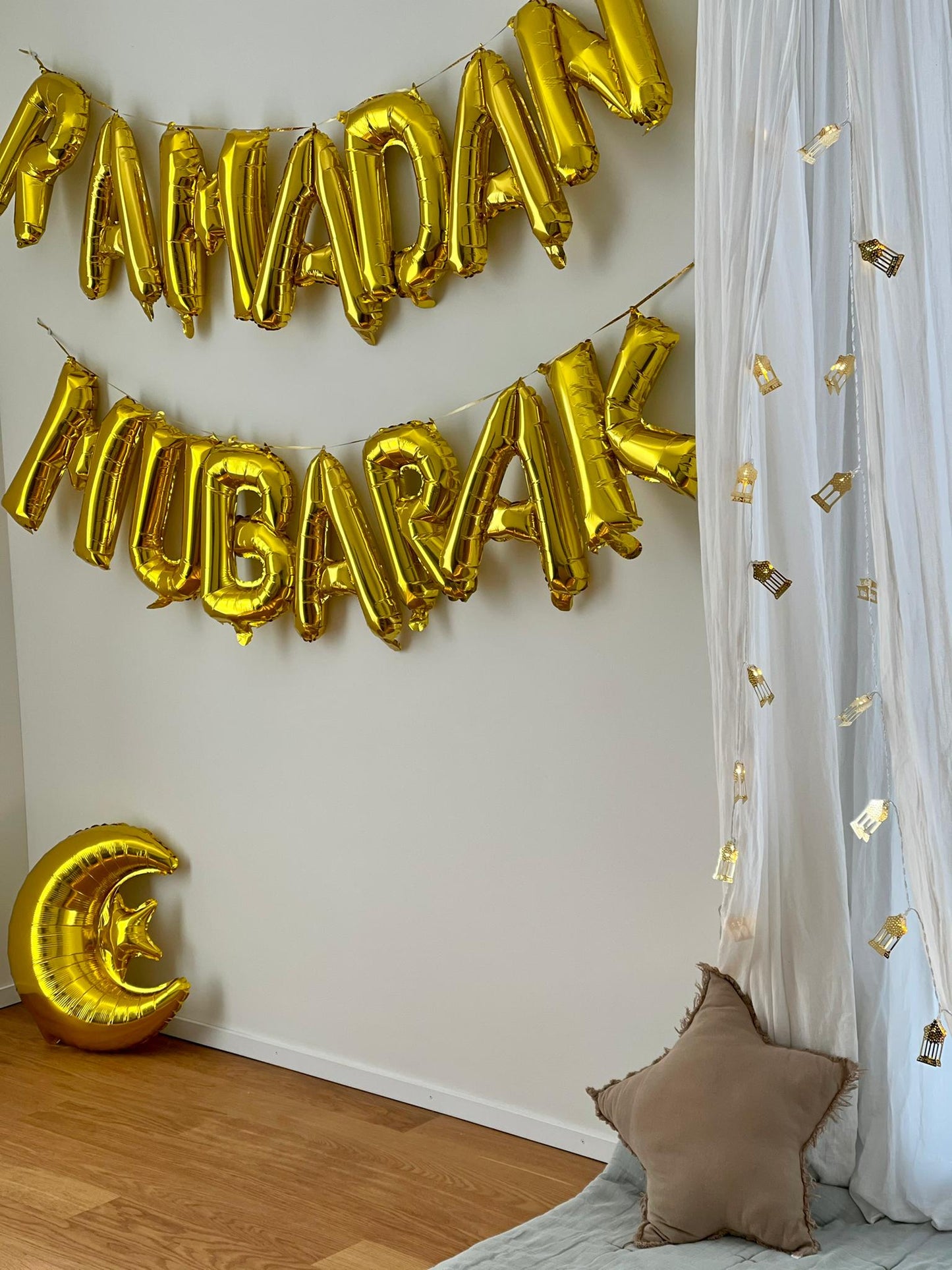 Ramadan Ballon Banner-Set Silber & Gold