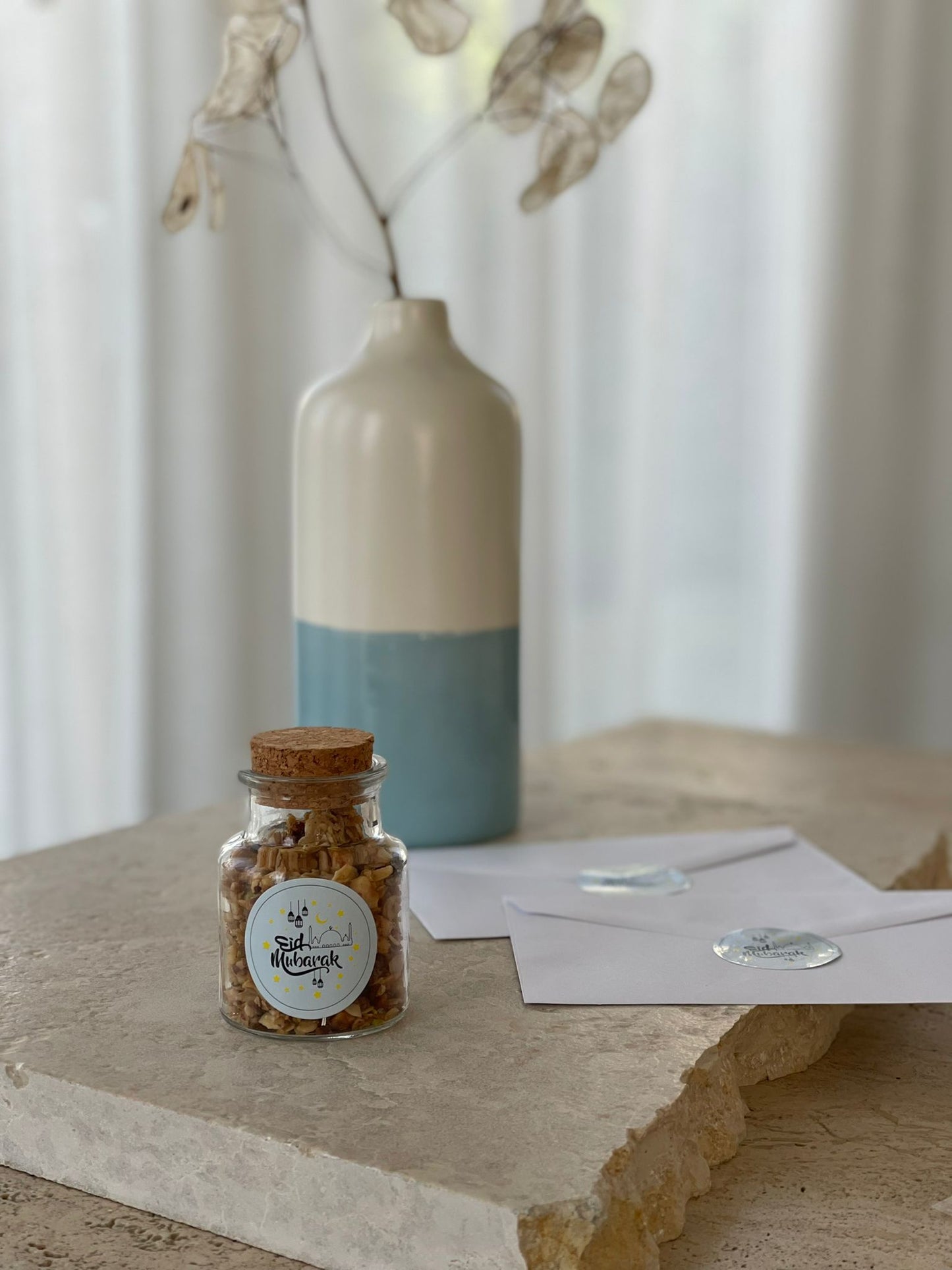 20 Eid Mubarak Sticker "Blau"