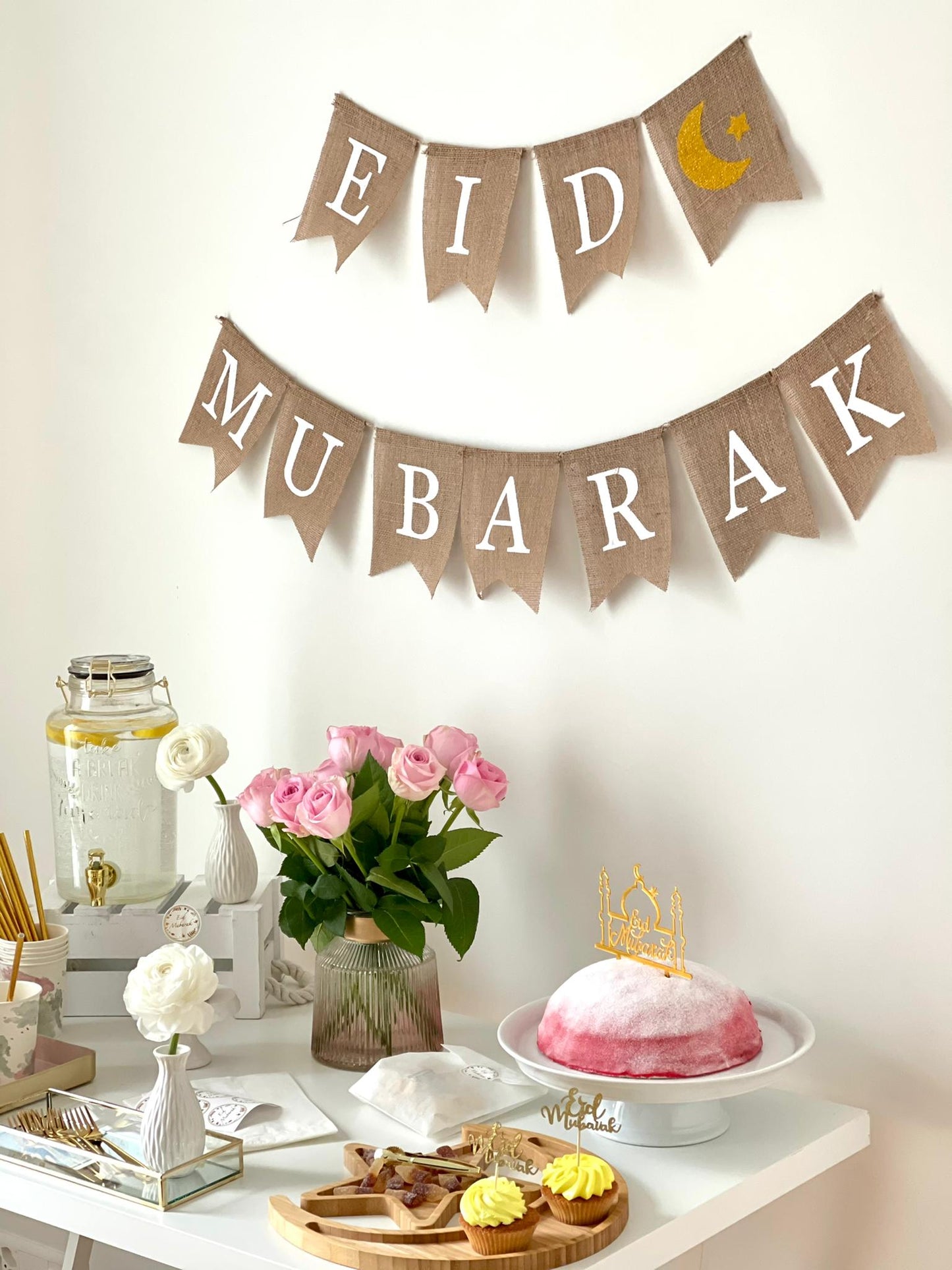 Leinen Girlande Eid-Mubarak